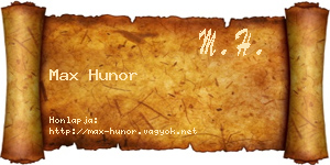 Max Hunor névjegykártya